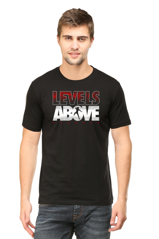 Men's Black Roman Reigns Levels Above T-Shirt